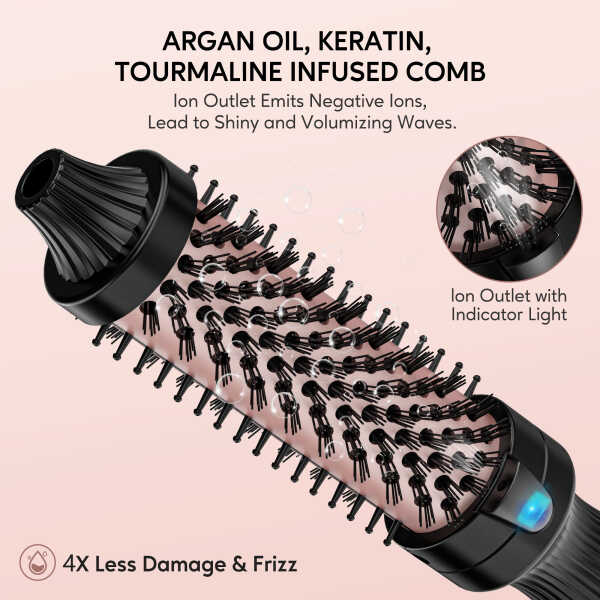 Terviiix 1.5" Thermal Brush, Ceramic Tourmaline Ionic Hair Curling Wand