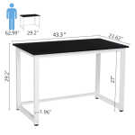 Hoffree 43 inch Computer Desk Home Writing Desk Office Furniture Computer Table Study Writing Table Workstation Modern Simple PC