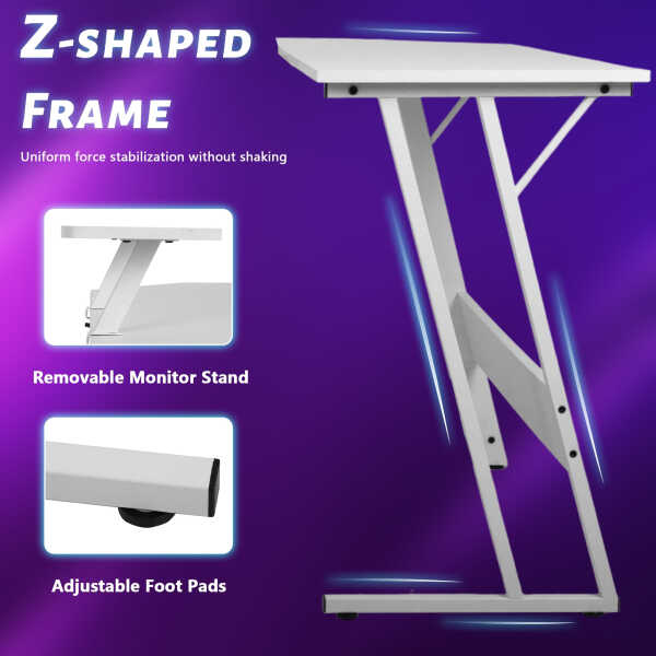 YRLLENSDAN L Shaped Computer Desk, Corner Desk Gaming Table Computer Desk L Shaped Desks Gaming Desks with Large Desktop for
