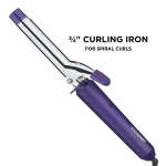 Conair Supreme Triple 0.5", 0.75", 1" Ceramic Spring Curling Iron, Purple, 3 Piece, CB433W2N