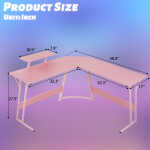 YRLLENSDAN L Shaped Computer Desk, Corner Desk Gaming Table Computer Desk L Shaped Desks Gaming Desks with Large Desktop for