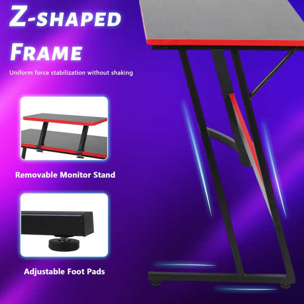 YRLLENSDAN L Shaped Computer Desk, Corner Desk Gaming Table Computer Desk L Shaped Desks Gaming Desks with Large Desktop for