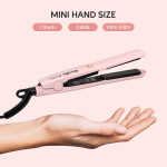 Terviiix 1/2'' Travel Hair Straightener for Heat Adjustable, Mini Portable Ceramic Flat Iron, Black