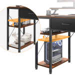 Computer Desk with Drawers and Storage Shelves, 48 inch Home Office Desk with Monitor Stand, Work Study PC Desk for Small