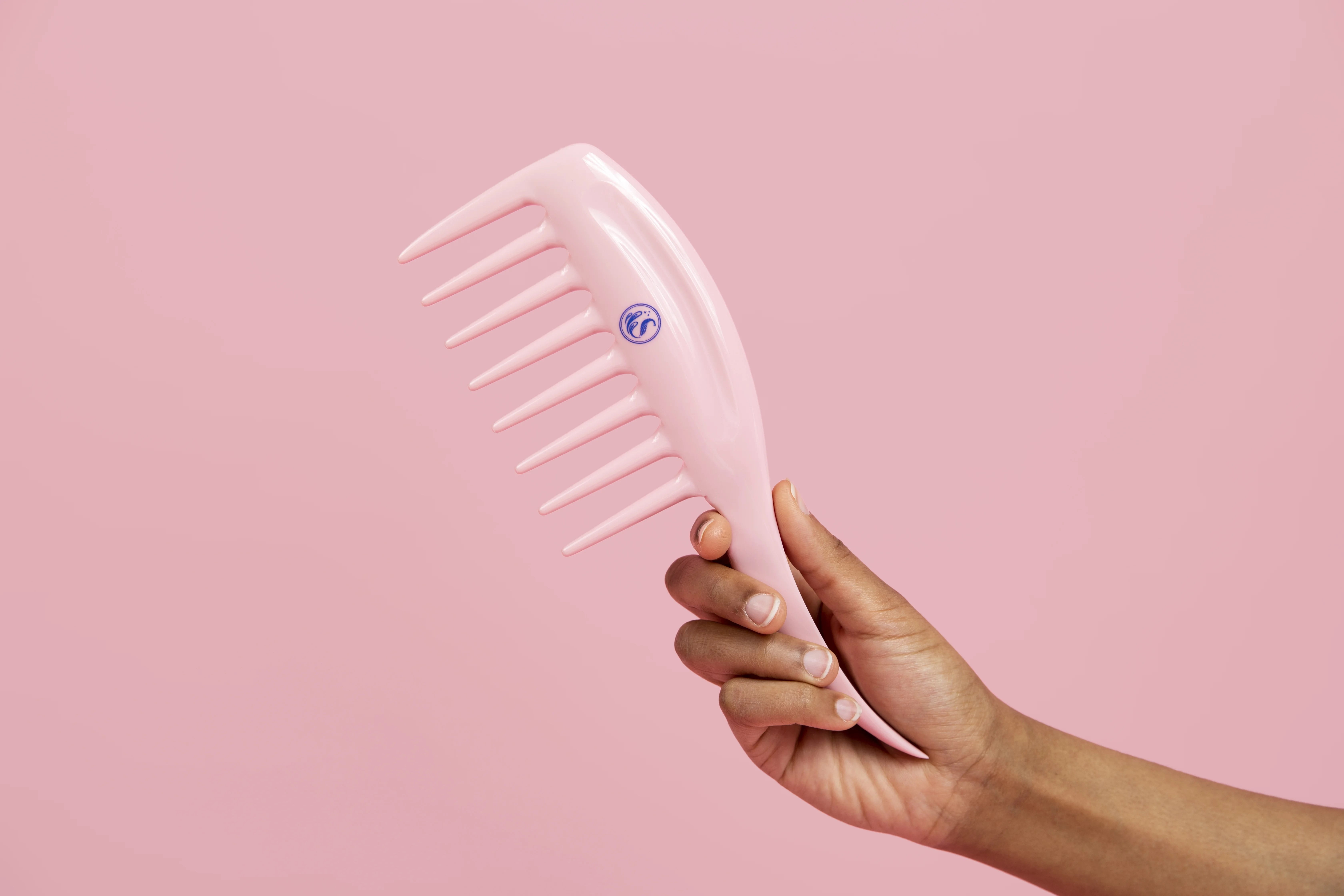 KAZMALEJE Kurls Plus Wide Tooth Hair Comb, Rose
