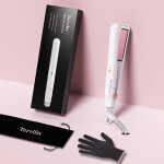 Terviiix 1/2'' Travel Hair Straightener for Heat Adjustable, Mini Portable Ceramic Flat Iron, Black