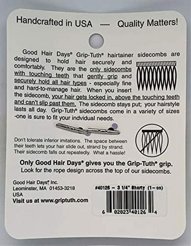 Good Hair Days 3 .. 1/4 Inch Grip-Tuth Shorty .. Comb - Shell