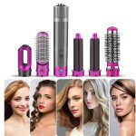 5-in-1 Electric Hair Dryer Brush - Negative Hair Styler with Detachable Brush Heads - Blow Dryer Brush for Straightening and
