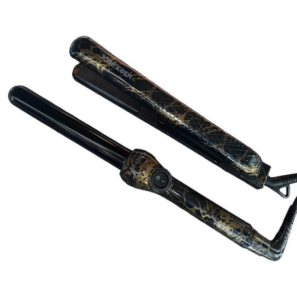 Jose Eber: Clipless Curling Iron 1" (25mm) - Black Marble - Professional Tourmaline Ceramic Barrel, Wand Styling Tool, Ion