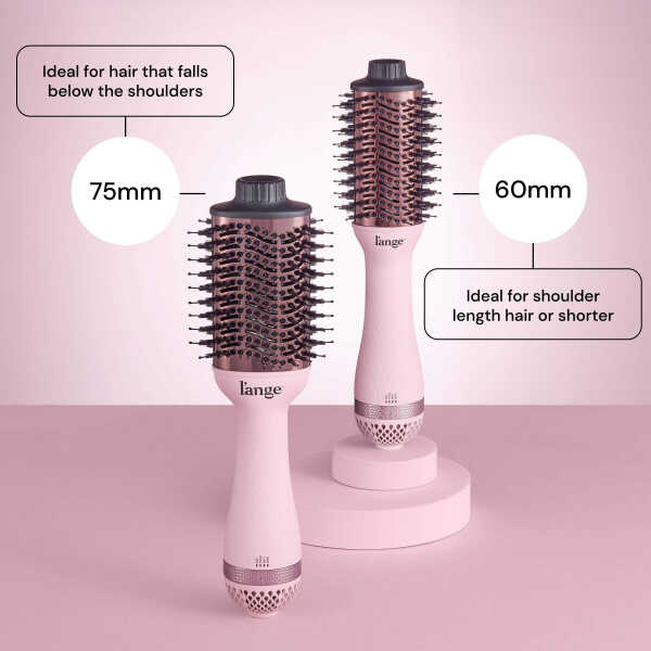 L'ange Hair Le Volume 2-in-1 Titanium Blow Dryer Brush Blush Hot Air Brush with Oval Barrel