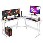 PayLessHere L Shaped Desk Corner Gaming Desk Computer Desk for Adults,Black,29"H