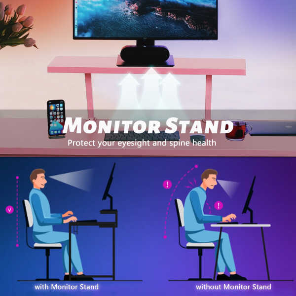YRLLENSDAN L Shaped Computer Desk, Corner Desk Gaming Table Computer Desk L Shaped Desks Gaming Desks with Large Desktop for
