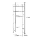 Mainstays 3-Shelf Over the Toilet Steel Freestanding Storage Shelf Unit, Silver, Holds up to 30 lb Capacity