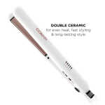 Conair Double Ceramic Flat Iron, 1.0-Inch, Straight & Shine, For All Hair Types and Textures, Rose Gold CS221N