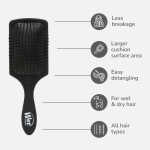 Wet Brush Paddle Detangler for All Hair Types - Frost Black