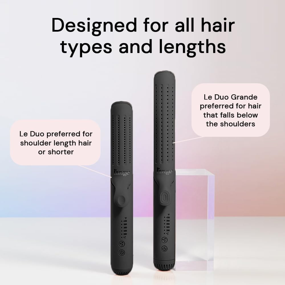 L'ange Hair Le Duo 360 Airflow Styler, Titanium Flat Iron Hair Straightener (Black)