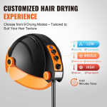 KFFKFF Ionic Hair Dryer with Hood, 1875W Professional Bonnet Hair Dryer, Timer Function, 3 Heat Settings & Speed Control,