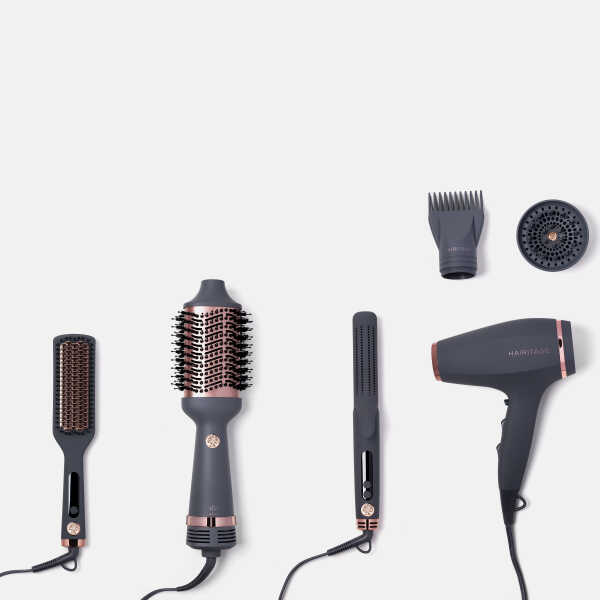 Hairitage Ceramic Volumizing Blow Dryer Brush for Curling and Straightening
