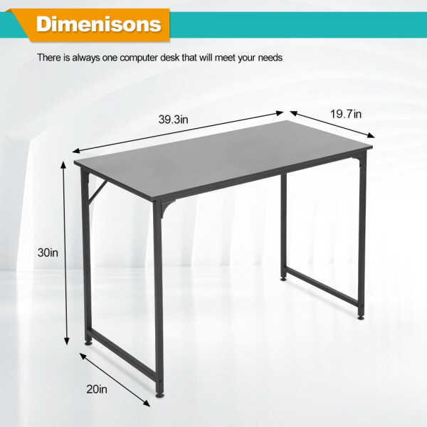 NiamVelo Computer Desk 40 inches Home Office Desk Modern Simple Style PC Desk with Sturdy Metal Frame for Adults & Kids, Vintage