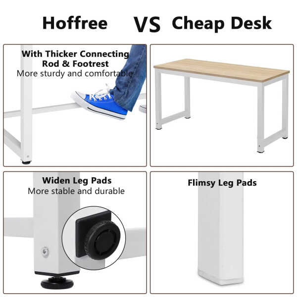 Hoffree 43 inch Computer Desk Home Writing Desk Office Furniture Computer Table Study Writing Table Workstation Modern Simple PC