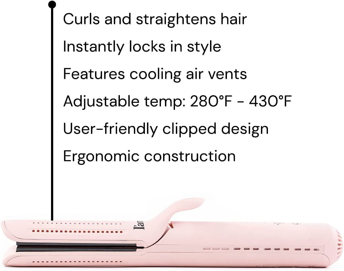 L'ange Hair Le Duo 360 Airflow Styler, Titanium Flat Iron Hair Straightener (Blush)