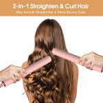 Slhenay Mini Curling Iron for Short Hair, Travel Curling Iron, Small Curling Wand, Hair Curling Iron Heat-Up Fast, Pink Portable
