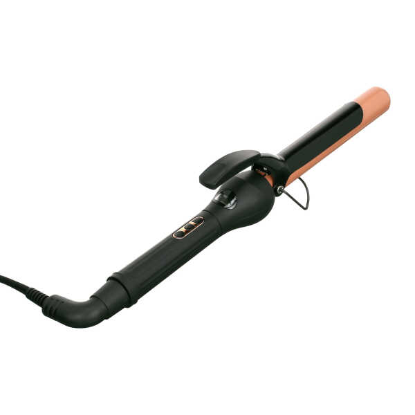 Kim Kimble Celebrity Series 1" Ceramic Tourmaline Digital Spring Hair Curling Iron with Heat Resistant Protective Glove, Black &