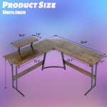 YRLLENSDAN L Shaped Computer Desk, Corner Desk Gaming Table Computer Desk L Shaped Desks Gaming Desks with Large Desktop for