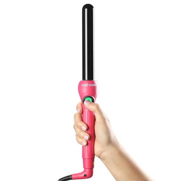 Jose Eber: Clipless Curling Iron 1" (25mm) - Pink - Professional Tourmaline Ceramic Barrel, Wand Styling Tool, Ion Technology,
