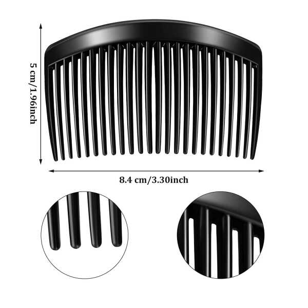 Guuyoo Plastic Side Hair Twist Comb Fine Hair Accessories, Black, White, Brown, 12 Pieces