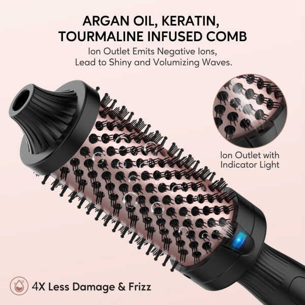 Terviiix 1.5" Thermal Brush, Ceramic Tourmaline Ionic Hair Curling Wand