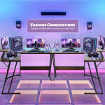YRLLENSDAN L Shaped Computer Desk, Corner Desk Gaming Table Computer Desk L Shaped Desks Gaming Desks with Large Desktop for