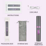 Cordless Hair Straighteners Curler 2 in 1, Mini Portable Travel Wireless Flat Iron, Fast Heat Up, Anti-Scald 3-Level
