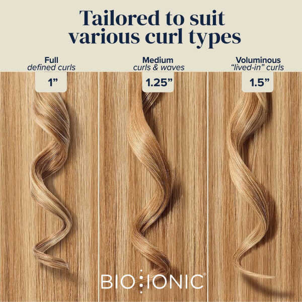 Bio Ionic Long Barrel Styler, 1.25" Curling Iron, Curling Wand, Adjustable Heat Hair Curler