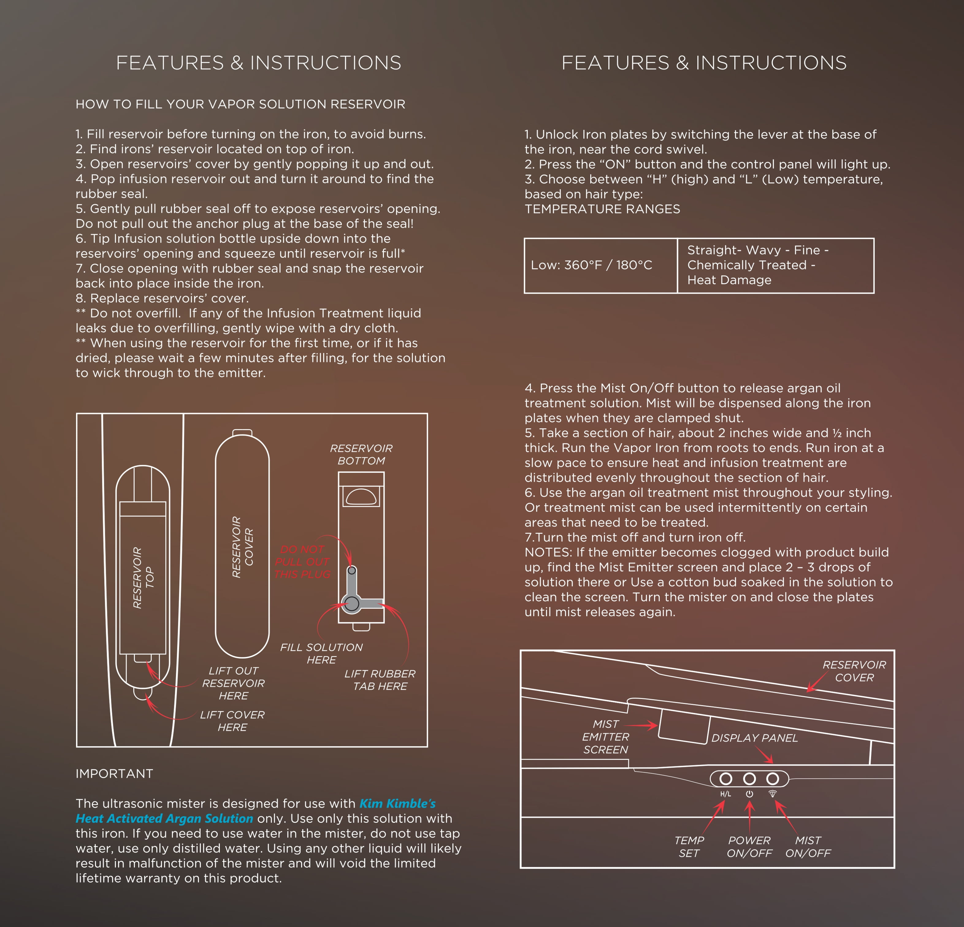 Kim Kimble 1&rdquo Conditioning Vapor Infused Flat Iron &ndash Special Ceramic Dual Heat Setting, Strengthens & Adds Volume to