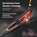 RACCOMB Professional Hair Straightener and Curler.Vibration Infrared Technology, Ceramic Tourmaline-Coated Plates Flat Iron,