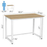 Hoffree 43 inch Computer Desk Home Writing Desk Office Furniture Computer Table Study Writing Table Workstation Modern Simple PC