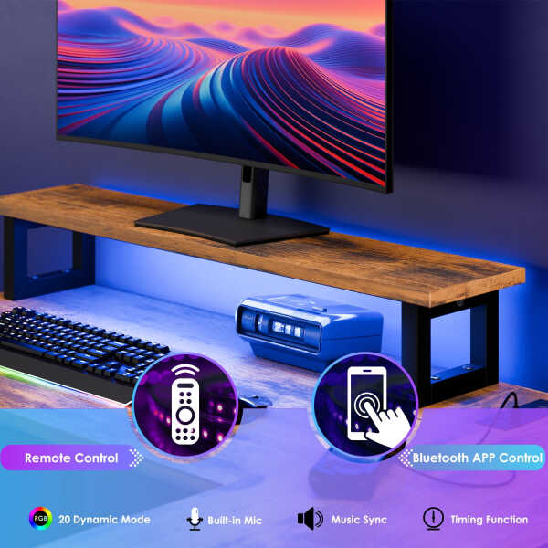 Fairy L Shaped Gaming Desk, 43in Computer Desk with Charging Port (Black)