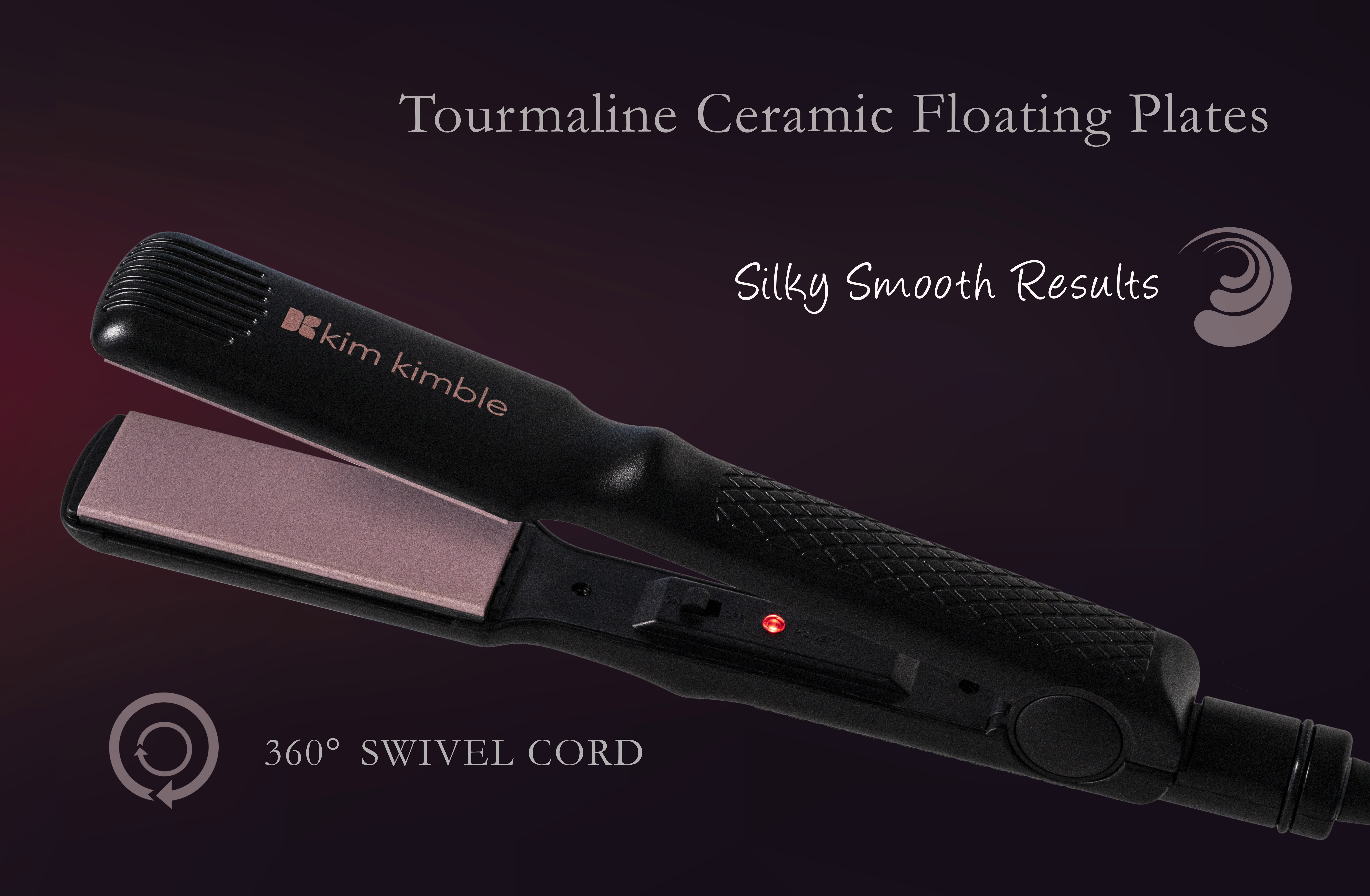 Kim Kimble Vibrating Professional 1.5" Ceramic Tourmaline Flat Iron Hair Straightener, Black