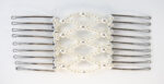 Zumma 3.5 inch Non-Damaging Stretch Comb for Women, White Pearl