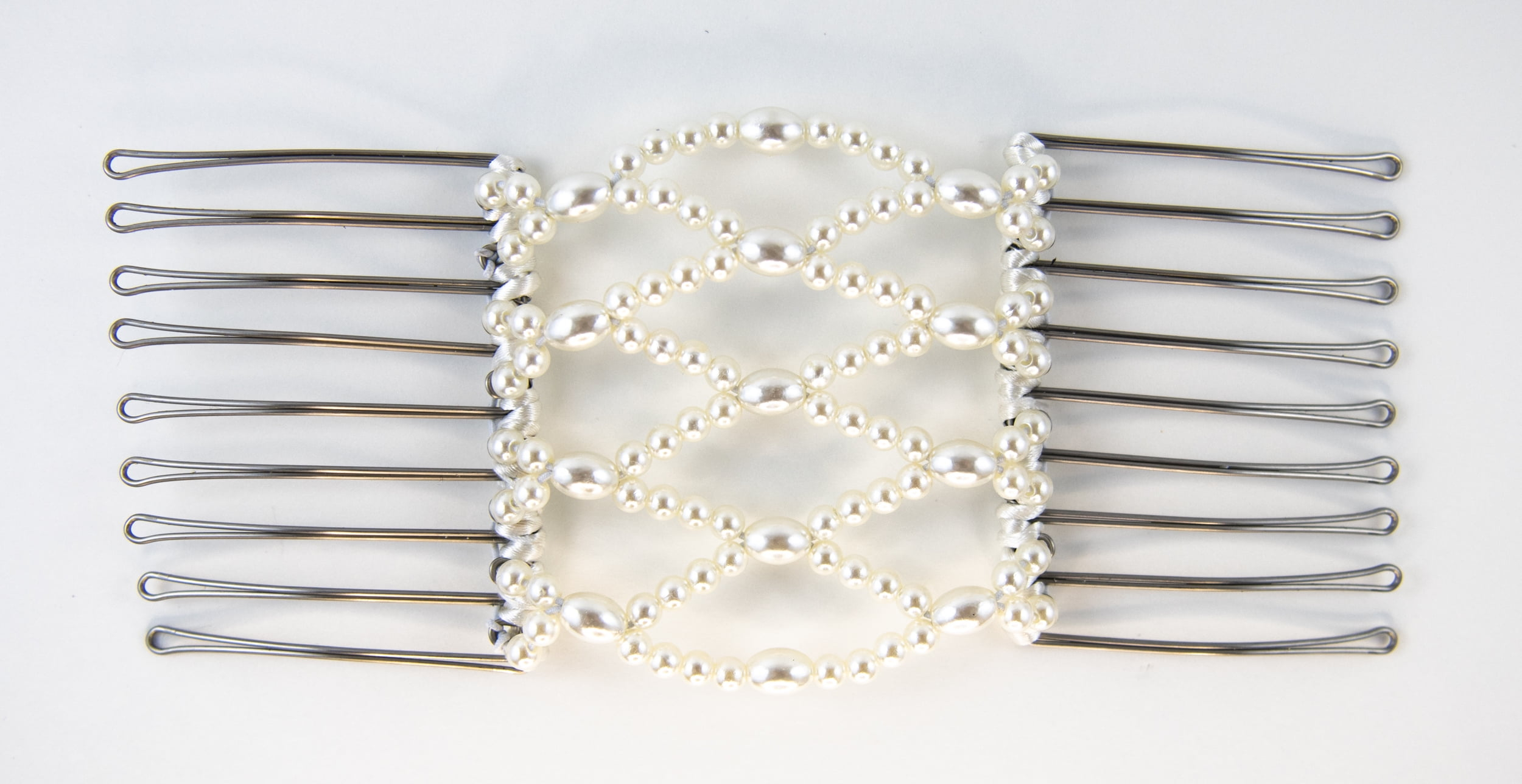Zumma 3.5 inch Non-Damaging Stretch Comb for Women, White Pearl