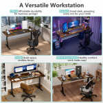 VVENACE Electric Standing Desk Height Adjustable Desk 48 x 24 inch 4 Memory Height Stand up Desk for Home Office, White