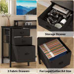 GIKPAL L Shaped Computer Desk, Reversible Gaming Desk with Drawers, Corner Desk with Storage Shelves & Monitor Stand, Home