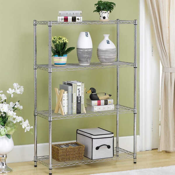 BestOffice 4 Shelf Wire Shelving Unit Garage NSF Wire Shelf Metal Storage Shelves Heavy Duty Height Adjustable for 1000 lbs
