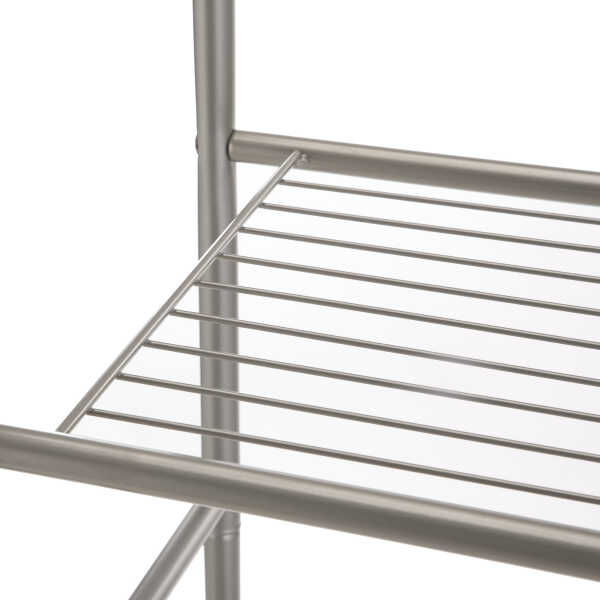 Mainstays 3-Shelf Over the Toilet Steel Freestanding Storage Shelf Unit, Silver, Holds up to 30 lb Capacity