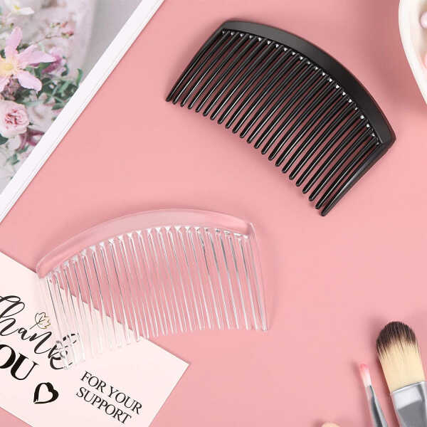 Guuyoo Plastic Side Hair Twist Comb Fine Hair Accessories, Black, White, Brown, 12 Pieces