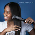 Kim Kimble Vibrating Professional 1.5" Ceramic Tourmaline Flat Iron Hair Straightener, Black