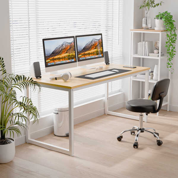 ZenSports 55 inch Large Computer Desk Home Office MDF Writing Desk Adult Workstation Black