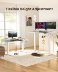 CHITOOMA 63&Prime x 28&Prime Electric Standing Desk with Drawers, Height Adjustable Gaming Desk with Monitor Stand & Storage