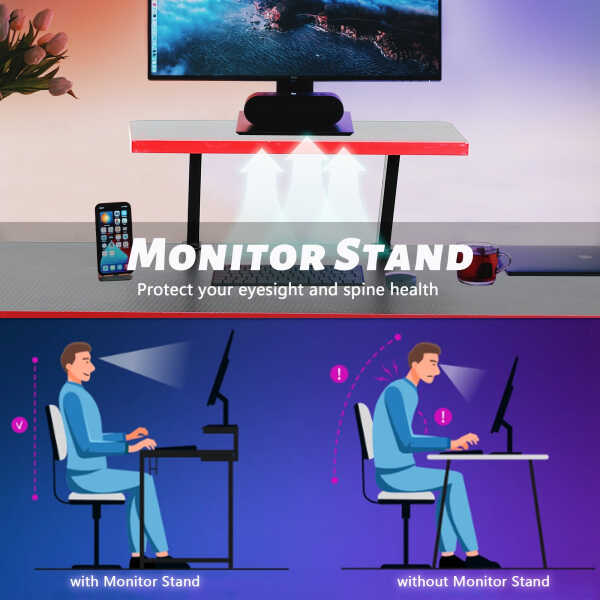 YRLLENSDAN L Shaped Computer Desk, Corner Desk Gaming Table Computer Desk L Shaped Desks Gaming Desks with Large Desktop for